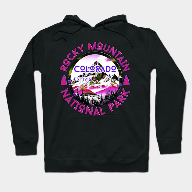Copy of vintage Rocky Mountain National Park Colorado Hiking Nature Outdoors Hoodie by masterpiecesai